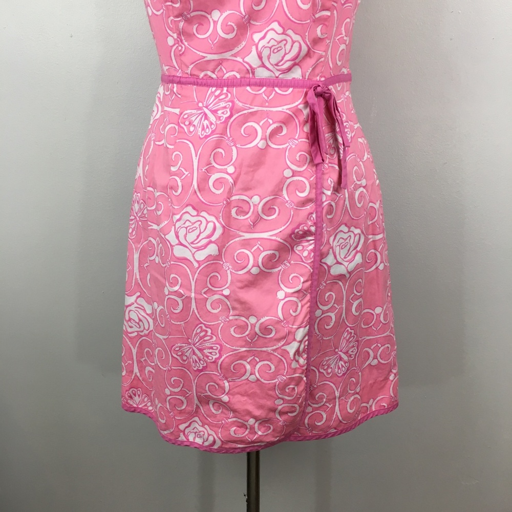 Lilly Pulitzer 6 Pink strapless butterfly dress - Picture 7 of 8